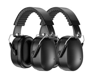 ProCase 2 Packs Ear Defenders Adults, SNR 32dB Noise Cancelling Headphones for Kids Autism, Ear Protectors Sound Proof Hearing Protection for Mowing Shooting Woodwork Construction -Black