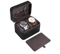 ProCase 2-Slot Watch Travel Case for Men, Portable Watch Holder -Black