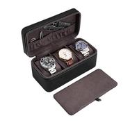ProCase 3-Slot Watch Travel Case for Men, Portable Watch Holder -Black
