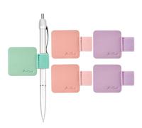 ProCase (5 Pack Pen Loop Holder for Notebooks Journals Planners Tablet Case, Self Adhesive Leather Pencil Holder with Elastic Loop for Pens, Apple Pencil, Stylus Pen -Pink Purple Mint