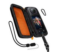 ProCase Carrying Case for Insta360 X5 / X4 (for Cage and Lens Cap), Portable Travel Hard Shell Protective Case Included Wrist Strap Carabiner for Insta 360 X4 X5 Accessories -OrangeBlack