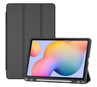 ProCase Case for Galaxy Tab S6 Lite 10.4 2024 2022 2020(SM-P620/P625/P613/P619/P615/P610), Trifold Stand Folio Soft TPU Translucent Back Cover with S Pen Holder Support Auto Wake/Sleep -Black
