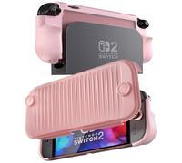 ProCase Dockable Switch 2 Grip Case, Protective PC Front Cover with a Foldable Controller Holder Design, Slim Shockproof Hard Shell Fit for 2025 Switch 2 & Kickstand -Lightpink