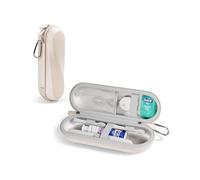 ProCase Electric Toothbrush Travel Case for Oral-B Pro/iO/Smart & Philips Sonicare, Universal Water-Resistant Hard Protective Storage Bag with Mesh Pocket for Accessories -M,Beige