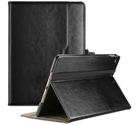 ProCase for iPad 9th/ 8th/ 7th Generation Case 10.2 Inch 2021/2020/2019, iPad 10.2 PU Leather Case Business Stand Cover Smart Folio with Hand Strap Front Pocket Pen Loop -Black