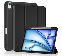 ProCase for iPad Air 11 Inch Case with Pencil Holder, iPad Air 11" M4/M3/M2(2026/2025/2024)/ iPad Air 5th Gen 2022/Air 4th Gen 2020 10.9" Trifold Stand Smart Folio with Soft TPU Back Cover -Black