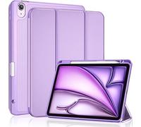 ProCase for iPad Air 11 Inch Case with Pencil Holder, iPad Air 11" M4/M3/M2(2026/2025/2024)/ iPad Air 5th Gen 2022/Air 4th Gen 2020 10.9" Trifold Stand Smart Folio with Soft TPU Back Cover -Purple