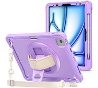 ProCase for iPad Air 11-inch M4 2026/ M3 2025/ M2 2024/ Air 5th / 4th Gen 10.9"/ iPad Pro 11" 4th/3rd/2nd/1st Gen, Heavy Duty Shockproof Cover with Hand Strap 360 Degree Rotatable Kickstand -Purple