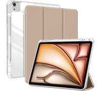 ProCase for iPad Air 13 Inch Case M4/M3/M2(2026/2025/2024) with Pencil Holder, Hybrid Smart Cover iPad 13 Air M4 M3 M2 Case with Clear Transparent Back, Supports Touch ID, Auto Wake/Sleep -Starlight