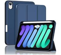 ProCase for iPad Mini 7 A17 Pro 2024/iPad Mini 6 2021 8.3 Inch iPad Mini 7th/6th Gen Case with Pencil Holder, Trifold Stand Smart Folio with Soft TPU Back Cover for iPad Mini 8.3" 7th/6th -Darkblue