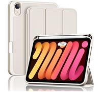 ProCase for iPad Mini 7 A17 Pro 2024/Mini 6 2021 8.3 Inch Mini 7th/6th Gen Case with Pencil Holder, Trifold Stand Smart Folio with Soft TPU Back Cover for iPad Mini 8.3" 7th/6th -Starlight