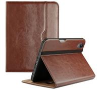 ProCase for iPad Mini 7th (A17 Pro) 2024/iPad Mini 6th Generation 2021 8.3 Inch Case; Premium PU Leather Folio Business Stand Cover with Hand Strap; Pencil Holder; Front Pocket -Brown