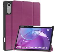 ProCase for Lenovo Idea Tab Pro 13" Gen 2 2026 Case with Pen Holder, Slim Stand Tri-Fold Protective Tablet Cover Translucent Back Case Support Auto Wake/Sleep -Purple