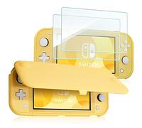 ProCase for Nintendo Switch Lite Flip Case with 2 Pack Tempered Glass Screen Protectors, Slim Soft Cover Anti-Scratch Protective Case for Nintendo Switch Lite 2019 -Yellow
