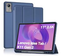 ProCase Full-Edge Protective Case for Lenovo Idea Tab 11" 2025 / Tab K11 Gen 2 (TB-336ZU/TB-336FU), Shockproof TPU Back Slim Trifold Stand Cover with Pencil Holder - Dark Blue