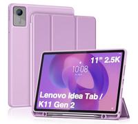 ProCase Full-Edge Protective Case for Lenovo Idea Tab 11" 2025 / Tab K11 Gen 2 (TB-336ZU/TB-336FU), Shockproof TPU Back Slim Trifold Stand Cover with Pencil Holder - -Violet