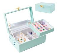 ProCase Girls Jewelry Box with Spinning Ballerina, Jewelry Boxes Storage for Girls, Birthday Anniversary Christmas Gifts -Blue