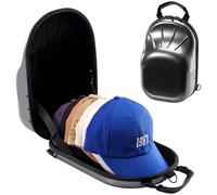 ProCase Grey Hat Travel Case, Hard Hat Case for 6-7 Baseball Caps, Portable & Protective Storage with Carrying Handle & Shoulder Strap, Ideal for Travel & Home Storage