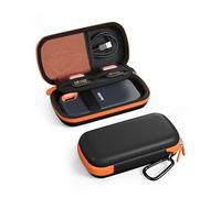ProCase Hard Carrying Case for SanDisk Extreme/SanDisk Extreme Pro Portable External SSD, 500GB 1TB 2TB 4TB 8TB USB-C Solid State Drive, EVA Shockproof Travel Case with 2 SD Card Slots -OrangeBlack