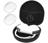 ProCase Hard Case for Apple AirPods Max & AirPods Max 2, Travel Protective Carrying Case with Silicone Ear Cushion Covers, Shockproof EVA Shell with Soft Lining & Accessory Pocket - Blackclear