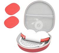 ProCase Hard Case for Apple AirPods Max & AirPods Max 2, Travel Protective Carrying Case with Silicone Ear Cushion Covers, Shockproof EVA Shell with Soft Lining & Accessory Pocket - Red