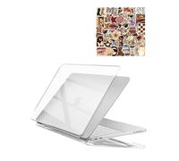 ProCase Hard Shell Case for New MacBook Neo 13 inch 2026 Model A3404, Ultra-Thin Protective Laptop Cover with 50 Pcs Sticker, Crystal Clear & Coffee Stickers