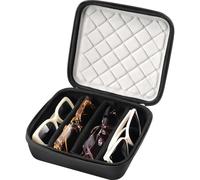 ProCase Hard Shell Travel Sunglasses Organizer, Portable Muliple Glasses Case for Travling with Adjustable Dividers, Eyeglasses Storage Box for Trip Men Women -4 Slots, Grey