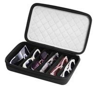 ProCase Hard Shell Travel Sunglasses Organizer, Portable Muliple Glasses Case for Travling with Adjustable Dividers, Eyeglasses Storage Box for Trip Men Women -7 Slots, Grey
