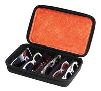 ProCase Hard Shell Travel Sunglasses Organizer, Portable Muliple Glasses Case for Travling with Adjustable Dividers, Eyeglasses Storage Box for Trip Men Women -7 Slots, Orangeblack