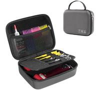 ProCase Hard Travel Case for Hair Clippers, Hair Cutting Barber Supplies Holder, Trimmer Organizer Storage Bag for Hatteker/Oneisal/Wahl 5Star/Andis Men Razor Guard Grooming Kits -Carbon Black