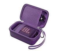 ProCase Hard Travel Case for JBL Go 4 2025/ Go 3/ Go 3 Eco Ultra Speaker, Waterproof Portable Carrying Box for JBL Mini Speaker and Accessories, Storage Bag with Mesh Pocket & Wrist Strap -Purple