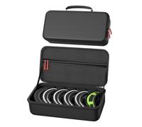 ProCase Hard Travel Case for Ski Goggles, Large Capacity Hard Shell Carrying Holder Snow Goggles Motorcycle Glasses Lens Case with Handle Multi Compartment -Black