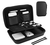 ProCase Hard Travel Electronic Organizer Case for MacBook Power Adapter Chargers Cables Power Bank Apple Magic Mouse Apple Pencil USB Flash Disk SD Card Small Portable Accessories Bag -XL,Black