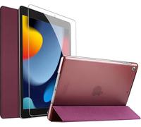 ProCase iPad 10.2 Inch 9th Gen 2021/ 8th Gen 2020/ 7th Gen 2019 Case with Tempered Glass Screen Protector, Slim Stand Hard Shell Protective Smart Cover for 10.2” iPad 9th/8th/7th Generation -Wine