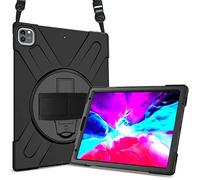 ProCase iPad Pro 12.9 (2020/2018) Case with Handle Shoulder Strap Kickstand, Heavy duty Shockproof Rugged Case Cover, for iPad Pro 12.9 Inch -Black