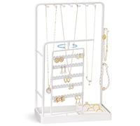 ProCase Jewelry Stand Holder Organizer and Storage, White (No-Assembly)