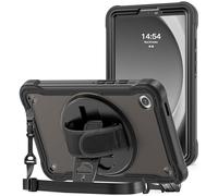 ProCase Kids Case for Galaxy Tab A9 8.7" -Black | Heavy Duty Shockproof Rugged Protective Case with Pen Holder Hand Shoulder Strap Kickstand