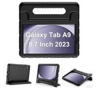 ProCase Kids Case for Galaxy Tab A9 8.7 Inch 2023 SM-X110/X115/X117, Shockproof Lightweight Kids Friendly Case with Convertible Handle Stand for Girls Boys Children Toddler Baby -Black