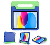 ProCase Kids Case for iPad A16 11th 11” / iPad 10th 10.9” -Navy&Green | Shockproof Lightweight Cover with 180° Rotatable Handle Grip & Pencil Holder, Dual-angle Kickstand for iPad 11/10 2025/2022