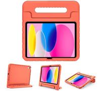 ProCase Kids Case for iPad A16 11th 11” / iPad 10th 10.9” -Orange | Shockproof Lightweight Cover with 180° Rotatable Handle Grip & Pencil Holder, Dual-angle Kickstand for iPad 11/10 2025/2022