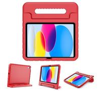 ProCase Kids Case for iPad A16 11th 11” / iPad 10th 10.9” -Red | Shockproof Lightweight Cover with 180° Rotatable Handle Grip & Pencil Holder, Dual-angle Kickstand for iPad 11/10 2025/2022