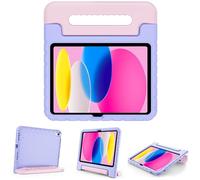 ProCase Kids Case for iPad A16 11th Generation 2025/iPad 10th Generation 2022 with Pencil Holder, iPad 11/10 Case Shockproof Lightweight Cover with Stand Convertible Handle for Children -Purple Pink