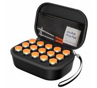 ProCase Peptide Case for Fridge, 15 Slots Insulin GLP-1 Vial Holder Storage Case, Hard Travel Carrying Organizer for Standard 5ml 10ml Vial Bottles, Diabetic Supplies Container with Hand Strap -Black