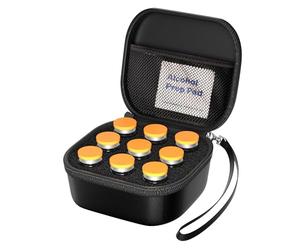 ProCase Peptide Case for Fridge, 9 Slots Insulin GLP-1 Vial Holder Storage Case, Hard Travel Carrying Organizer for Standard 5ml 10ml Vial Bottles, Diabetic Supplies Container with Hand Strap -Black