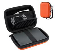 ProCase Portable External Hard Drive Case 2.5 Inch, for HDD SSD My Passport Seagate Backup Western Digital WD Elements Toshiba Hitachi Samsung T9 Canvio Basics 500G 1TB 2TB 3TB 4TB -Orange