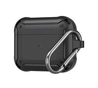 ProCase Protective Cover for AirPods 3 (2021 Release, 3rd Generation), Shockproof Scratch Resistant TPU Carrying Case Skin with Keychain, Front LED Visible, Support Wireless Charging -Black