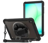 ProCase Rugged Case for Galaxy Tab A11 Plus 11 Inch 2025, Heavy Duty Shockproof Rugged Cover with Hand Strap 360 Degree Rotatable Kickstand Protective for Galaxy Tab A11+ 5G -Black