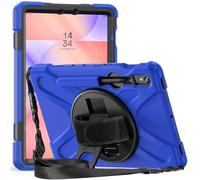 ProCase Rugged Case for Galaxy Tab S10 Lite 2025/S10 FE/S9 FE/S9/S8/S7 11" - with S Pen Holder, Heavy Duty Shockproof Cover with Hand Strap 360 Degree Rotatable Kickstand Protective -Blue