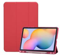 ProCase Samsung Galaxy Tab S6 Lite Case, 10.4 Tablet 2024 2022 2020 -Red | Trifold Stand Folio with S Pen Holder, Soft TPU Translucent Back Cover, Auto Wake/Sleep, SM-P620/P625/P613/P619/P615/P610