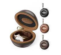 ProCase Single Watch Travel Case with Carabiner Clip - Rigid EVA Hard Shell Watch Travel Box, Compact Organizer Fits Luxury & Smartwatches up to 50mm for Travel, Outdoor & Gym -Espresso